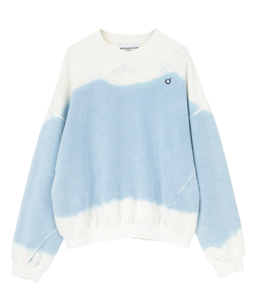 SOFFITTO(ソフィット)の「【NOMARHYTHM TEXTILE/ノーマリズムテキスタイル】HandDyed Reverse Twist Sweat(スウェット・レディース・サックスブルー・FREE)」の1枚目の写真