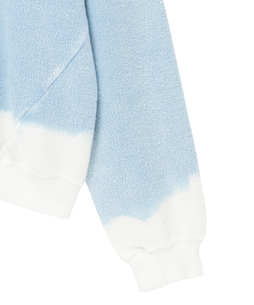 SOFFITTO(ソフィット)の「【NOMARHYTHM TEXTILE/ノーマリズムテキスタイル】HandDyed Reverse Twist Sweat(スウェット・レディース・サックスブルー・FREE)」の4枚目の写真