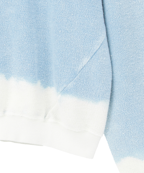 SOFFITTO(ソフィット)の「【NOMARHYTHM TEXTILE/ノーマリズムテキスタイル】HandDyed Reverse Twist Sweat(スウェット・レディース・サックスブルー・FREE)」の5枚目の写真