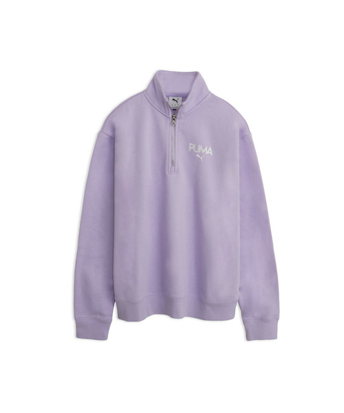 PUMA(プーマ)の「PUMA プーマ ウィメンズ ラインストーン ハーフジップ スウェット(スウェット・レディース・ラベンダー/ブラック/チョコ/アイボリー・MEDIUM/LARGE/X-SMALL/SMALL)」の4枚目の写真