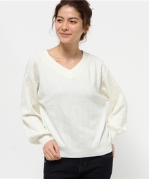 one after another NICE CLAUP | 【2位 SHOP 売れ筋 ナイスクラップ】アイレットリブＶネックニット(ニット/セーター)