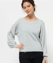 one after another NICE CLAUP | 【2位 SHOP 売れ筋 ナイスクラップ】アイレットリブVネックニット(ニット/セーター)