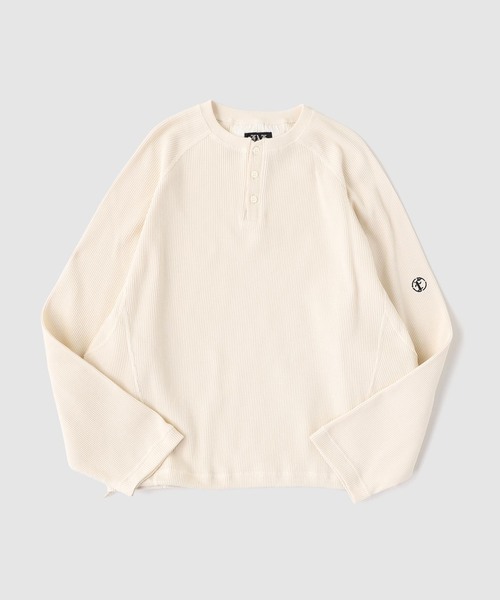 FAF(フェイク アス フラワーズ)の「FAF (FAKE AS FLOWERS) / フェイク アズ フラワーズ LAZY THERMAL HENLEY NECK(Tシャツ/カットソー・メンズ・ブラック/ホワイト系その他・2/1)」の2枚目の写真