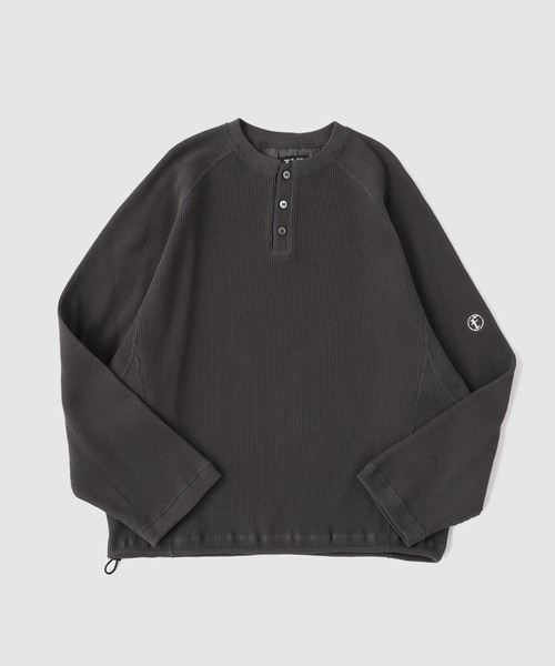 FAF(フェイク アス フラワーズ)の「FAF (FAKE AS FLOWERS) / フェイク アズ フラワーズ LAZY THERMAL HENLEY NECK(Tシャツ/カットソー・メンズ・ブラック/ホワイト系その他・2/1)」の1枚目の写真