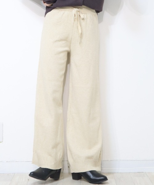 DISKEEN SURE(ディスキーンシュアー)の「脚長見え★サイドケーブル編み ニットワイドパンツ(その他パンツ・レディース・ブラウン/ベージュ/ブラック/チャコール/モカ・FREE)」の13枚目の写真
