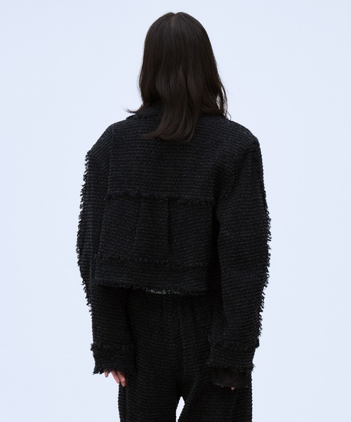 THINGS THAT MATTER(シングス ザット マター)の「PUNCHING DENIM TWEEDY JACKET / パンチング デニム ツイーディ ジャケット(その他アウター・レディース・ブルー/ブラック・FREE)」の8枚目の写真
