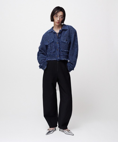 THINGS THAT MATTER(シングス ザット マター)の「PUNCHING DENIM TWEEDY JACKET / パンチング デニム ツイーディ ジャケット(その他アウター・レディース・ブルー/ブラック・FREE)」の11枚目の写真