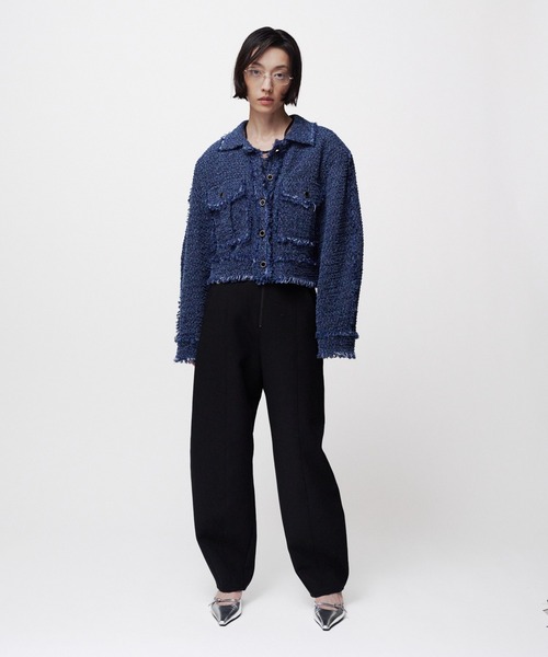THINGS THAT MATTER(シングス ザット マター)の「PUNCHING DENIM TWEEDY JACKET / パンチング デニム ツイーディ ジャケット(その他アウター・レディース・ブルー/ブラック・FREE)」の12枚目の写真