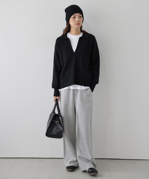 La-gemme(ラジェム)の「スキッパーネックニット/プルオーバー/ゆったりシルエット(その他トップス・レディース・ブラック/ベージュ/グレー/モカ・フリー)」の20枚目の写真