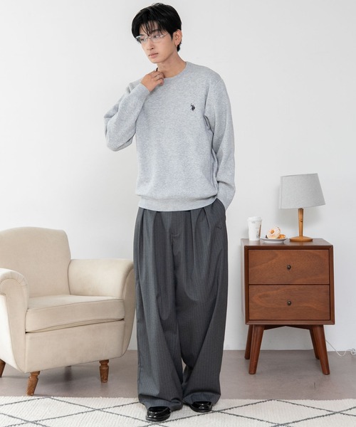 U.S. POLO ASSN.(ユーエスポロアッスン)の「∴WEGO/【26年秋冬新作】U.S.POLO ASSN.クルーネックPO(ニット/セーター・メンズ・杢グレー/アイボリー/ブラウン/ネイビー/ブラック・MEDIUM/LARGE/X-LARGE)」の9枚目の写真