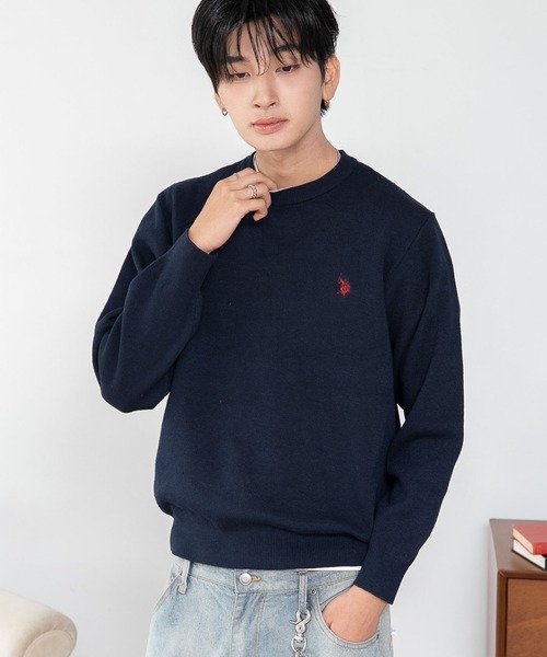 U.S. POLO ASSN.(ユーエスポロアッスン)の「∴WEGO/【26年秋冬新作】U.S.POLO ASSN.クルーネックPO(ニット/セーター・メンズ・杢グレー/アイボリー/ブラウン/ネイビー/ブラック・MEDIUM/LARGE/X-LARGE)」の16枚目の写真