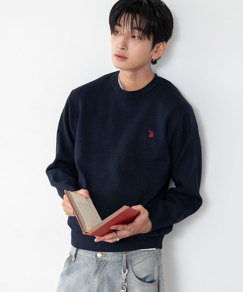 U.S. POLO ASSN.(ユーエスポロアッスン)の「∴WEGO/【26年秋冬新作】U.S.POLO ASSN.クルーネックPO(ニット/セーター・メンズ・杢グレー/アイボリー/ブラウン/ネイビー/ブラック・MEDIUM/LARGE/X-LARGE)」の18枚目の写真