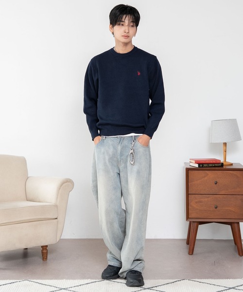 U.S. POLO ASSN.(ユーエスポロアッスン)の「∴WEGO/【26年秋冬新作】U.S.POLO ASSN.クルーネックPO(ニット/セーター・メンズ・杢グレー/アイボリー/ブラウン/ネイビー/ブラック・MEDIUM/LARGE/X-LARGE)」の19枚目の写真