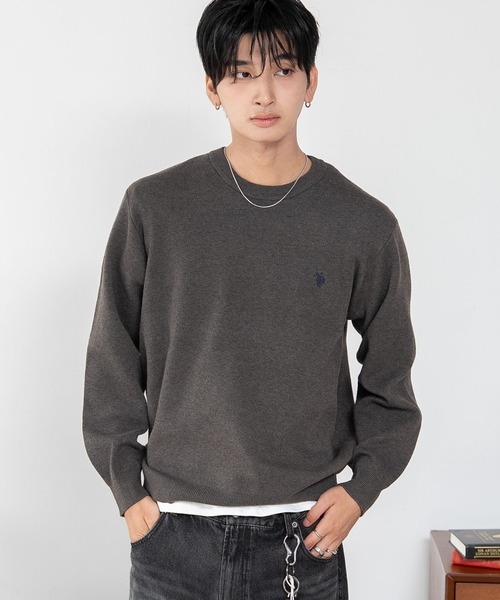 U.S. POLO ASSN.(ユーエスポロアッスン)の「∴WEGO/【26年秋冬新作】U.S.POLO ASSN.クルーネックPO(ニット/セーター・メンズ・杢グレー/アイボリー/ブラウン/ネイビー/ブラック・MEDIUM/LARGE/X-LARGE)」の20枚目の写真