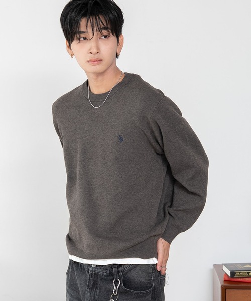 U.S. POLO ASSN.(ユーエスポロアッスン)の「∴WEGO/【26年秋冬新作】U.S.POLO ASSN.クルーネックPO(ニット/セーター・メンズ・杢グレー/アイボリー/ブラウン/ネイビー/ブラック・MEDIUM/LARGE/X-LARGE)」の21枚目の写真