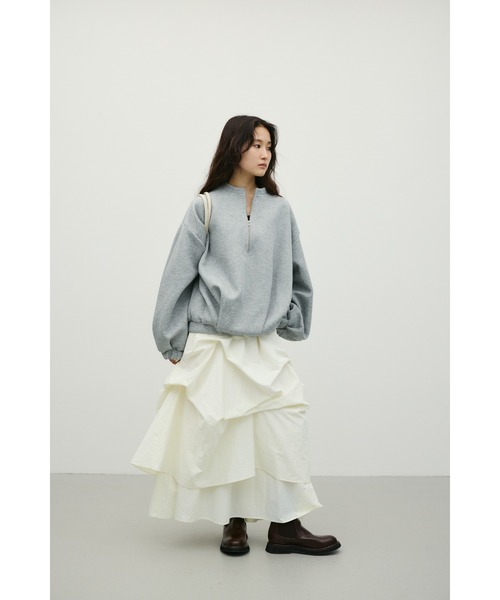 STYLEMIXER(スタイルミキサー)の「フロントジップダンボールスウェット(スウェット・レディース・ホワイト/グレー/ネイビー・FREE)」の4枚目の写真