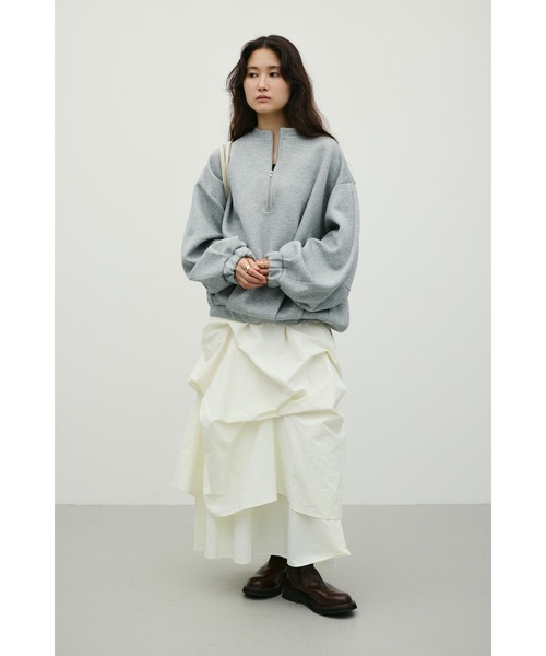 STYLEMIXER(スタイルミキサー)の「フロントジップダンボールスウェット(スウェット・レディース・ホワイト/グレー/ネイビー・FREE)」の5枚目の写真