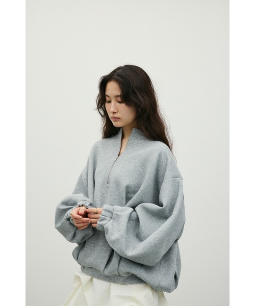 STYLEMIXER(スタイルミキサー)の「フロントジップダンボールスウェット(スウェット・レディース・ホワイト/グレー/ネイビー・FREE)」の8枚目の写真