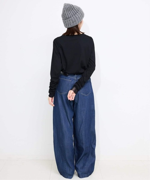 SLOBE IENA(スローブイエナ)の「《WEB限定カラーあり/追加8》レイヤードスリーブロンTEE(Tシャツ/カットソー・レディース・ブラック系その他/アイボリー・FREE)」の12枚目の写真