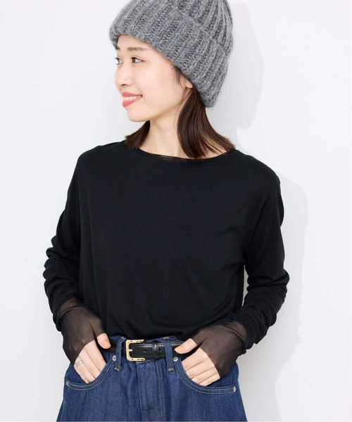 SLOBE IENA(スローブイエナ)の「《WEB限定カラーあり/追加8》レイヤードスリーブロンTEE(Tシャツ/カットソー・レディース・ブラック系その他/アイボリー・FREE)」の13枚目の写真