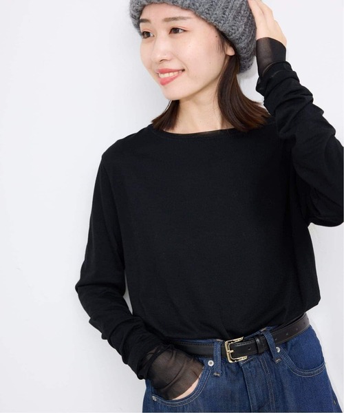 SLOBE IENA(スローブイエナ)の「《WEB限定カラーあり/追加8》レイヤードスリーブロンTEE(Tシャツ/カットソー・レディース・ブラック系その他/アイボリー・FREE)」の14枚目の写真