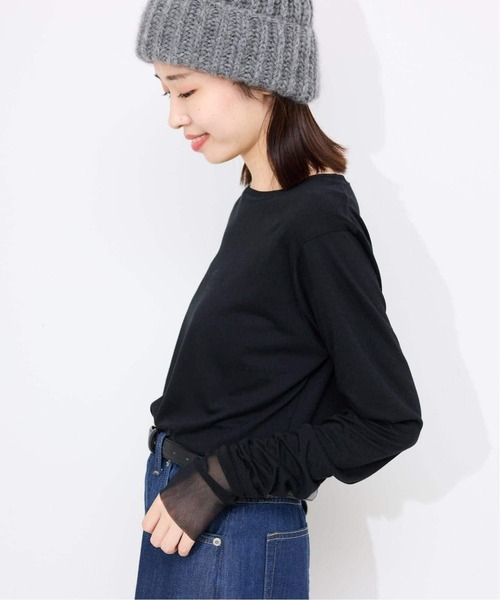 SLOBE IENA(スローブイエナ)の「《WEB限定カラーあり/追加8》レイヤードスリーブロンTEE(Tシャツ/カットソー・レディース・ブラック系その他/アイボリー・FREE)」の16枚目の写真