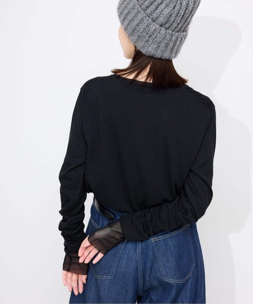 SLOBE IENA(スローブイエナ)の「《WEB限定カラーあり/追加8》レイヤードスリーブロンTEE(Tシャツ/カットソー・レディース・ブラック系その他/アイボリー・FREE)」の17枚目の写真