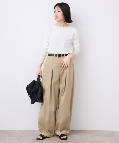 SLOBE IENA(スローブイエナ)の「《WEB限定カラーあり/追加8》レイヤードスリーブロンTEE(Tシャツ/カットソー・レディース・ブラック系その他/アイボリー・FREE)」の19枚目の写真
