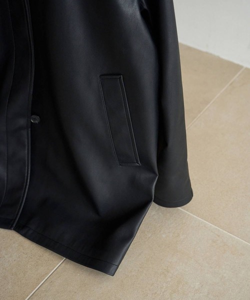 anuke(アンヌーク)の「【anuke/アンヌーク】Ecoleather Over Jacket/エコレザーオーバージャケット(その他アウター・レディース・ブラック/ブラウン・38/36)」の8枚目の写真