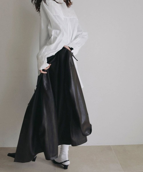 anuke(アンヌーク)の「【anuke/アンヌーク】Ecoleather Over Jacket/エコレザーオーバージャケット(その他アウター・レディース・ブラック/ブラウン・38/36)」の9枚目の写真
