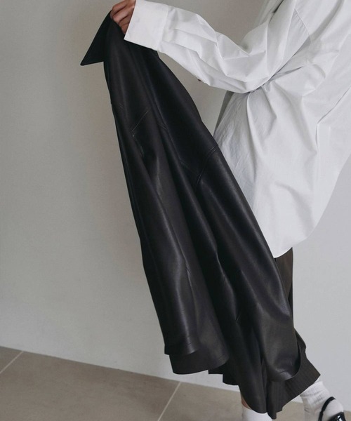 anuke(アンヌーク)の「【anuke/アンヌーク】Ecoleather Over Jacket/エコレザーオーバージャケット(その他アウター・レディース・ブラック/ブラウン・38/36)」の10枚目の写真