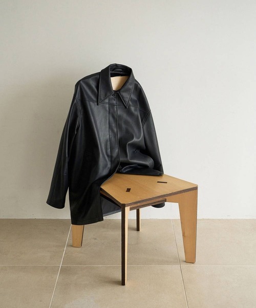 anuke(アンヌーク)の「【anuke/アンヌーク】Ecoleather Over Jacket/エコレザーオーバージャケット(その他アウター・レディース・ブラック/ブラウン・38/36)」の6枚目の写真
