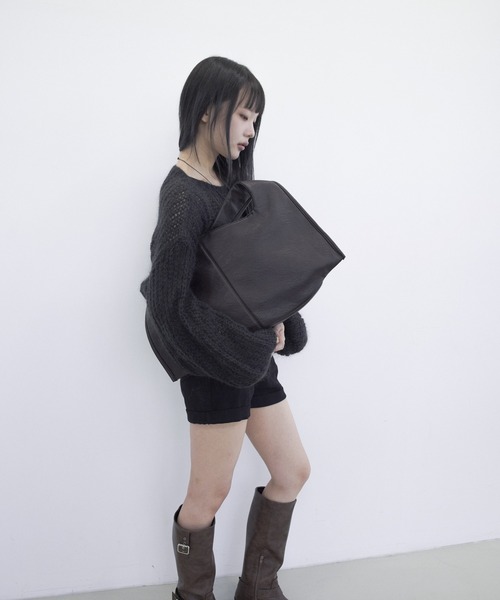 PLEA Collective(プリ―コレクティブ)の「フェイクレザースラウチワンショルダーバッグ(トートバッグ・レディース・アイボリー/ブラウン/ブラック・FREE)」の20枚目の写真