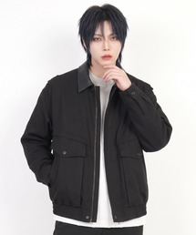 BENUSTA（ベヌスタ）の「A'GEM/9 × .kom 『BENUSTA/べヌスタ』Leather Collar Blouson /レザーカラーブルゾン（その他アウター）」