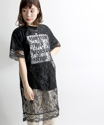 WEGO/レースレイヤードロングTシャツ