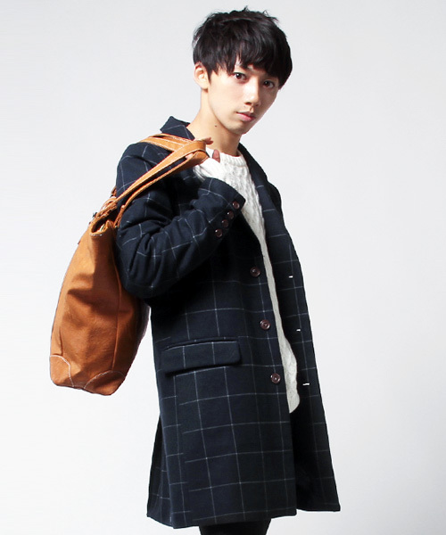 THE CASUAL（カジュアル）の「ウールチェスターコート（チェスターコート・メンズ・ワイン/ブラック/オリーブ/キャメル/チャコール/ネイビー/ブルー系その他/チェック/グレー/ベージュ・L/XL/S/M）」の8枚目の写真