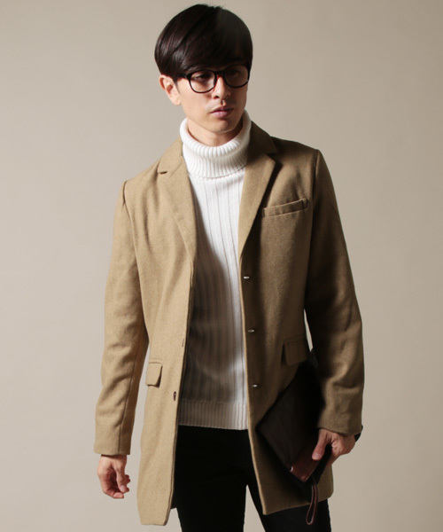 THE CASUAL（カジュアル）の「ウールチェスターコート（チェスターコート・メンズ・ワイン/ブラック/オリーブ/キャメル/チャコール/ネイビー/ブルー系その他/チェック/グレー/ベージュ・L/XL/S/M）」の9枚目の写真