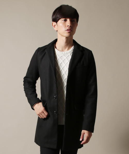 THE CASUAL（カジュアル）の「ウールチェスターコート（チェスターコート・メンズ・ワイン/ブラック/オリーブ/キャメル/チャコール/ネイビー/ブルー系その他/チェック/グレー/ベージュ・L/XL/S/M）」の2枚目の写真