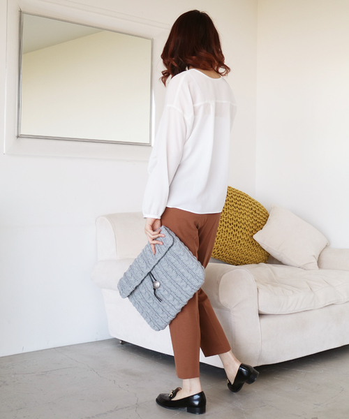 N.(N. Natural Beauty Basic)(エヌエヌナチュラルビューティーベーシック)の「ウォームアップセンタープレスパンツ(その他パンツ・レディース・ホワイト/ブラック/グレー/ベージュ・MEDIUM/SMALL)」の15枚目の写真