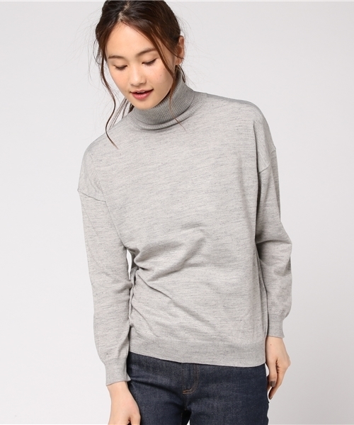 REAL CUBE（リアルキューブ）の「冬素材なのに洗える！ウォッシャブルウールタートルネックニット（ニット/セーター・レディース・ワイン/ブラック/ベージュ/オフホワイト/グレー・40/42/36/38）」の13枚目の写真