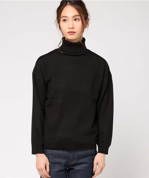 REAL CUBE（リアルキューブ）の「冬素材なのに洗える！ウォッシャブルウールタートルネックニット（ニット/セーター・レディース・ワイン/ブラック/ベージュ/オフホワイト/グレー・40/42/36/38）」の6枚目の写真