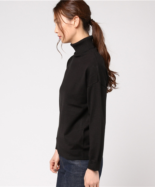 REAL CUBE（リアルキューブ）の「冬素材なのに洗える！ウォッシャブルウールタートルネックニット（ニット/セーター・レディース・ワイン/ブラック/ベージュ/オフホワイト/グレー・40/42/36/38）」の7枚目の写真