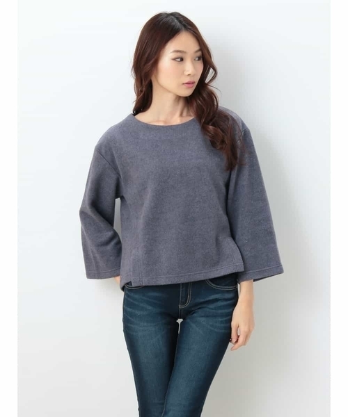 OFUON le MK（オフオンルエムケー）の「ワイドスリーブ起毛カットソー（Tシャツ/カットソー・レディース・ブルー/グレー・38/40）」の6枚目の写真