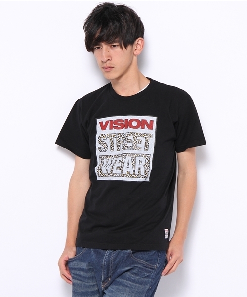 VISION STREET WEAR（ヴィジョンストリートウェア）の「∴VISION LEOPARD LOGO TEE（Tシャツ/カットソー・メンズ・ホワイト/ブラック/ライトイエロー・MEDIUM/LARGE）」の3枚目の写真