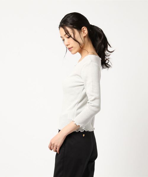 Cheek(チーク)の「ラメテレコメロープルオーバー(Tシャツ/カットソー・レディース・オフホワイト/グレー/ブラック・MEDIUM)」の5枚目の写真