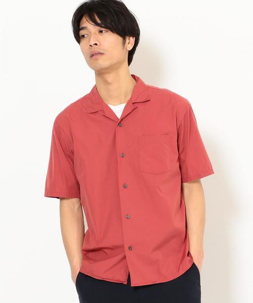 green label relaxing（グリーンレーベルリラクシング）の「CM コットンシルクポプリン オープンカラー 半袖シャツ ◆（シャツ/ブラウス・メンズ・イエロー/ネイビー/ピンク/ライトブルー・L/M/S）」の20枚目の写真