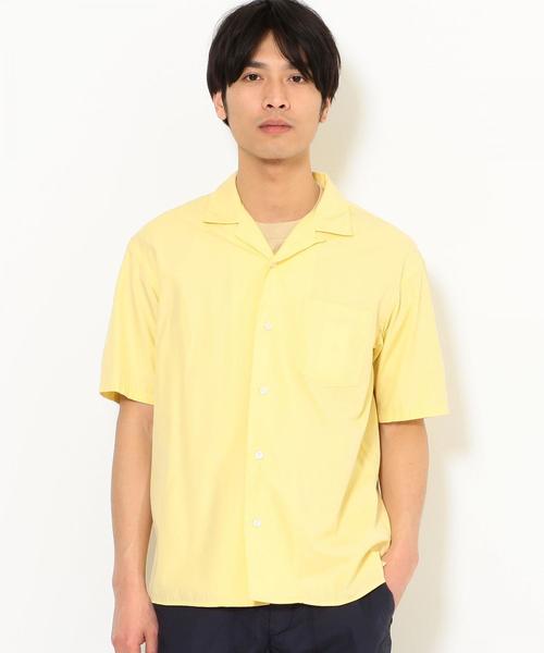 green label relaxing（グリーンレーベルリラクシング）の「CM コットンシルクポプリン オープンカラー 半袖シャツ ◆（シャツ/ブラウス・メンズ・イエロー/ネイビー/ピンク/ライトブルー・L/M/S）」の22枚目の写真