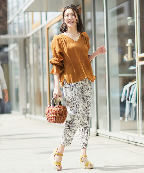 RIVE DROITE（リヴドロワ）の「【パームリーフ】タックパンツ（その他パンツ・レディース・カーキ/グリーン・FREE）」の5枚目の写真