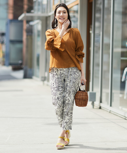 RIVE DROITE（リヴドロワ）の「【パームリーフ】タックパンツ（その他パンツ・レディース・カーキ/グリーン・FREE）」の10枚目の写真