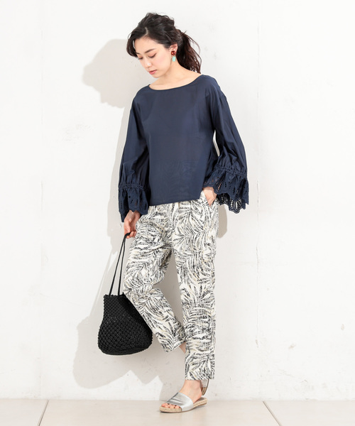 RIVE DROITE（リヴドロワ）の「【パームリーフ】タックパンツ（その他パンツ・レディース・カーキ/グリーン・FREE）」の13枚目の写真